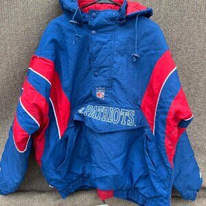 New England PATRIOTS VINTAGE Starter Jacket Men’s Sz XL 90'S NFL Red BLUE READ!